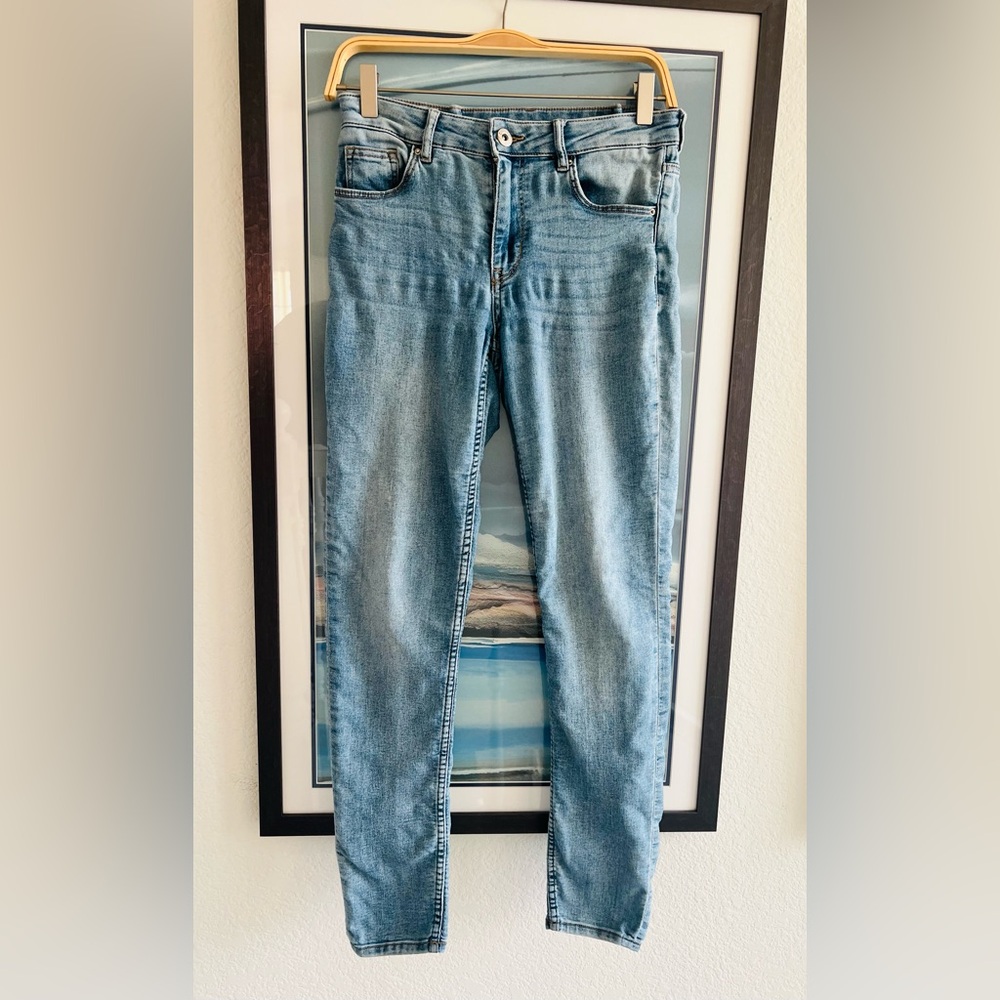 Vintage Divided Y2K Classic Blue Women's Straight Skinny Stretch Jeans 8 30”x28”